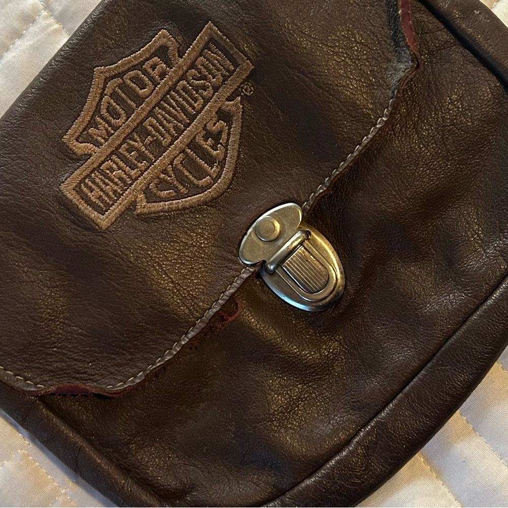 Harley-Davidson Dark Brown Leather Belt Bag- belt hoop bag- women’s